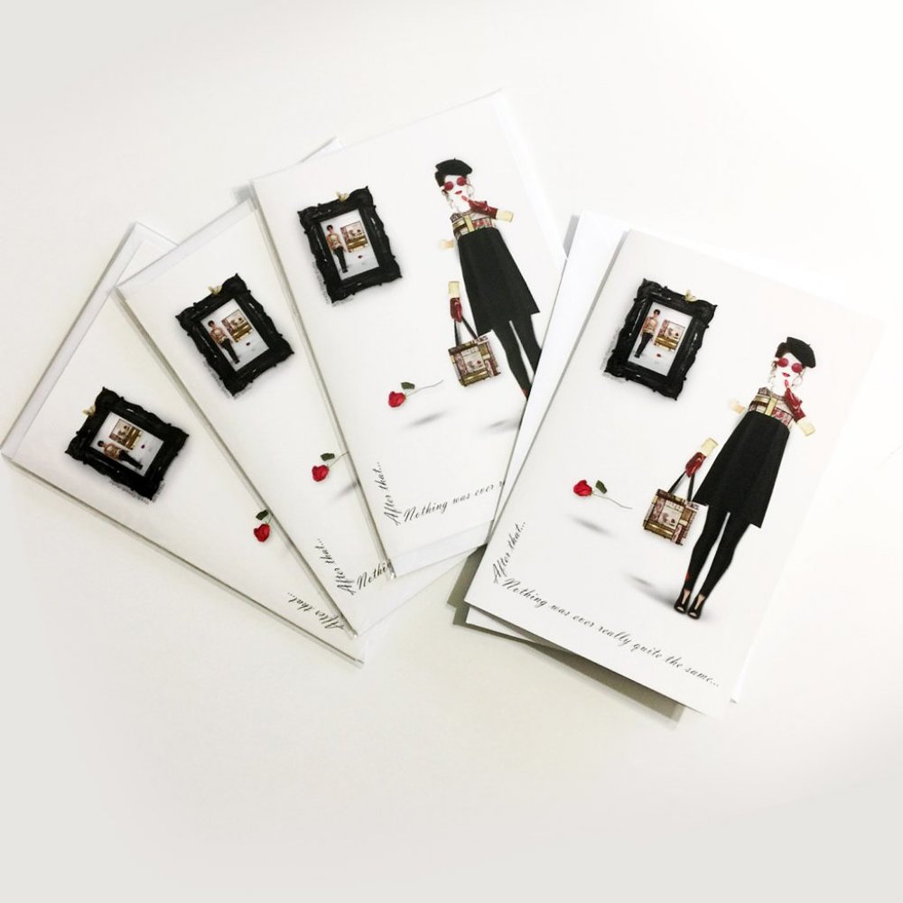 Fashion Art Note Card Blank Greeting or Invitation